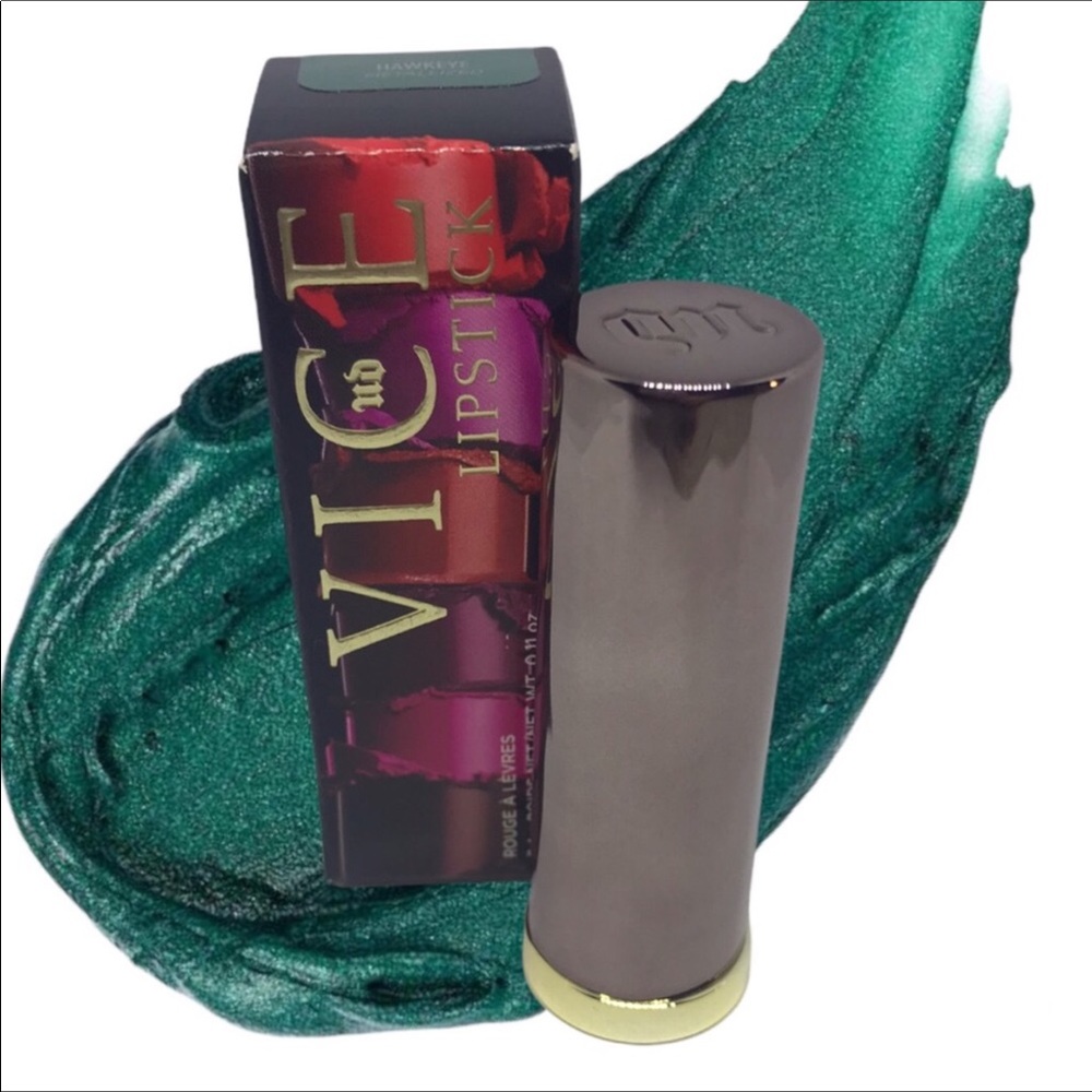 Urban Decay Vice Metallized Lipstick HAWKEYE green goth glam new holiday